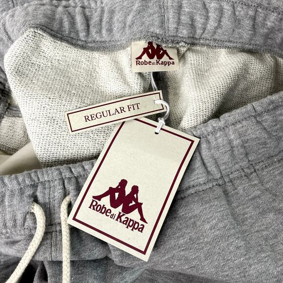 Robe di Kappa French Terry Fleece Sweatpants Omini Logo Light Grey Men's Medium - Picture 9 of 13